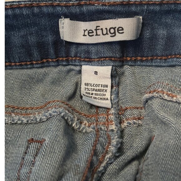 Refuge Women's Distressed, Skinny Jeans, RP9, Raw Hem, Medium Wash Size: 8 - Picture 2 of 8